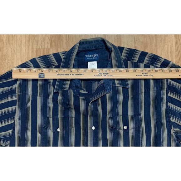 Vintage Wrangler Snap Up Western Shirt Mens 2XT Blue Big/Tall Pearl Snap Cowboy - Picture 4 of 7